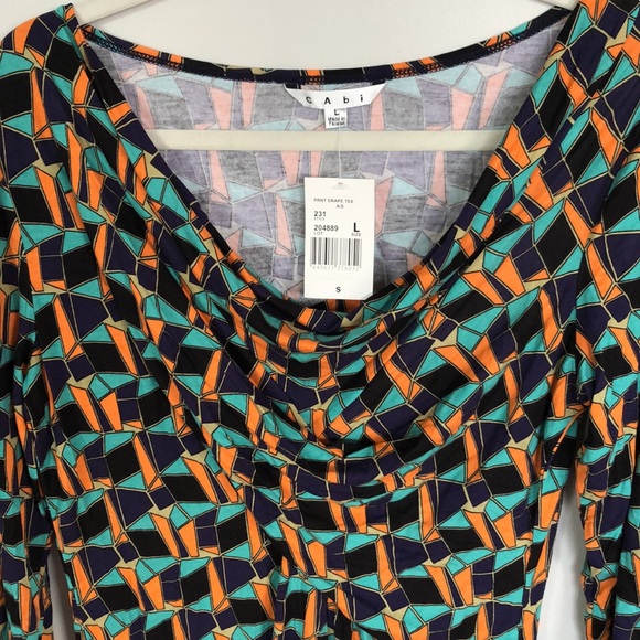 CAbi Geometric Pint Draped Tee - Picture 2 of 6